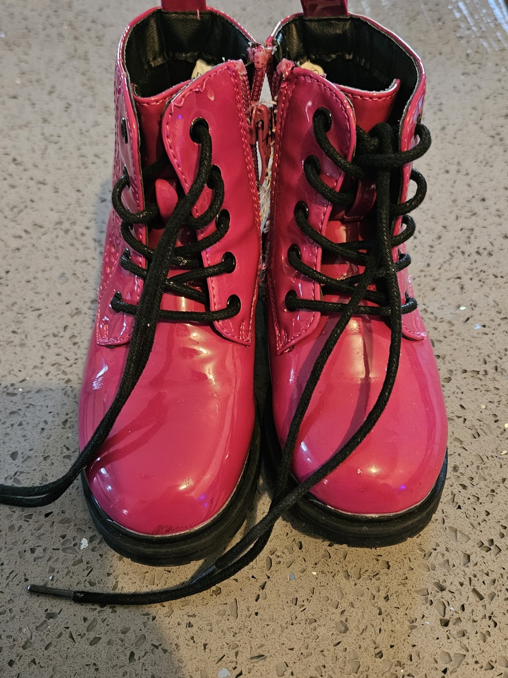 Toddler Dream Pairs Hot Pink Lace-Up Ankle Boots